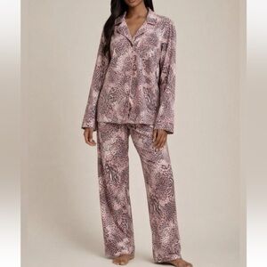 SKIMS Pink Patterned Pajama Set